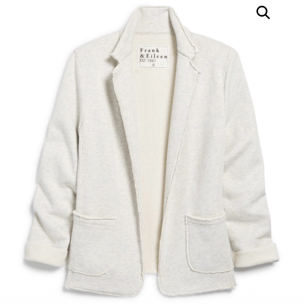 Nwt Frank & Eileen Off-White Open-Front Knit Blazer